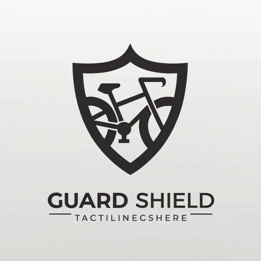 a logo design,with the text "Guard Shield", main symbol:Bike is locked,Moderate,clear background