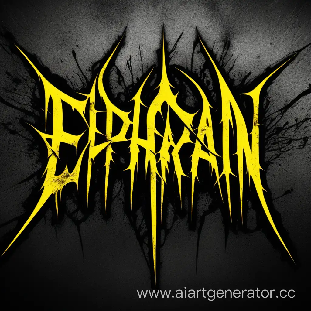 Ephedrain-Black-Metal-Logo-Band-Name-in-Black-and-Yellow-Style
