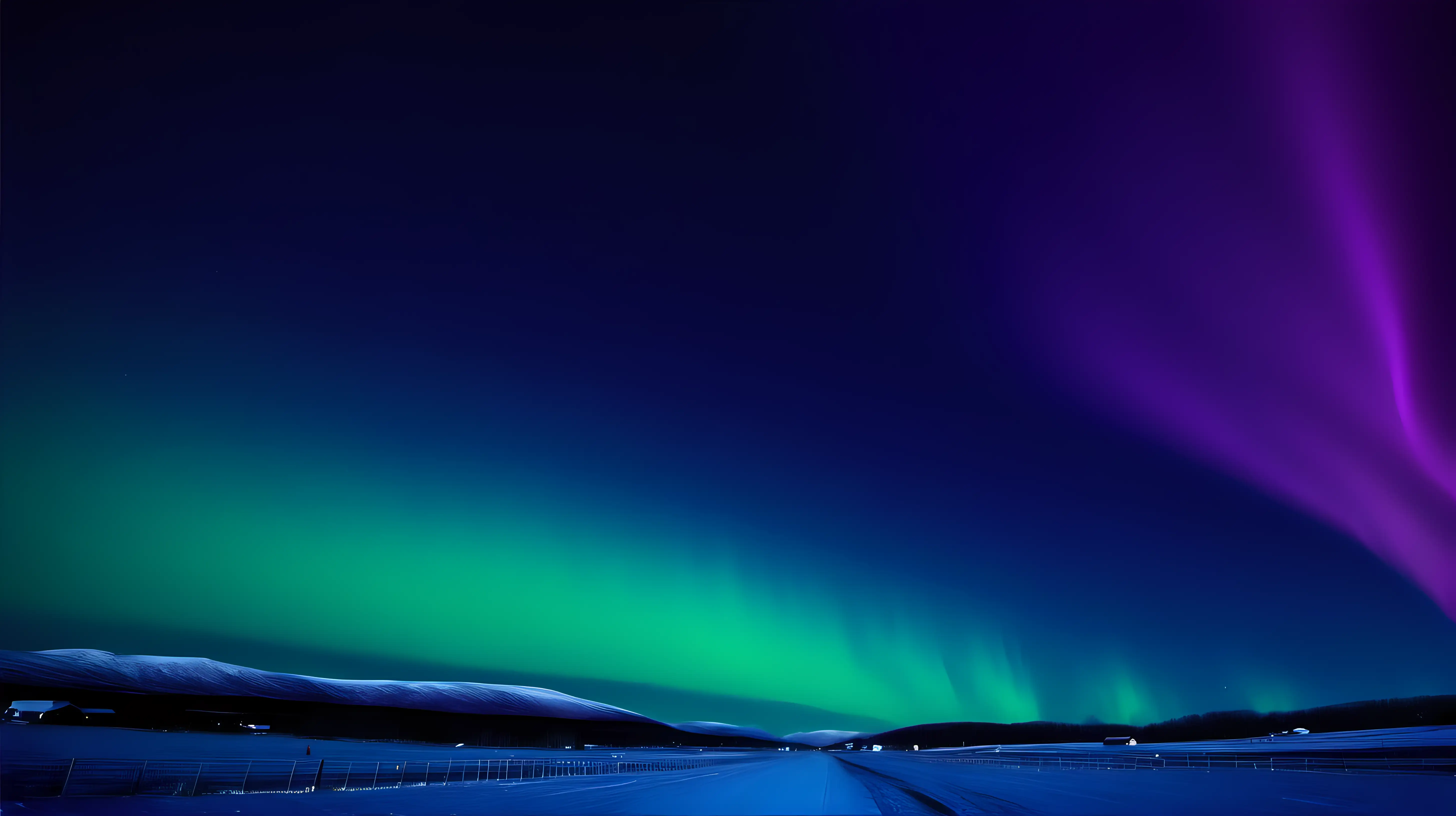 Aurora Borealis Over Dark Skies Serene Northern Lights in Vivid Blues Purples and Greens
