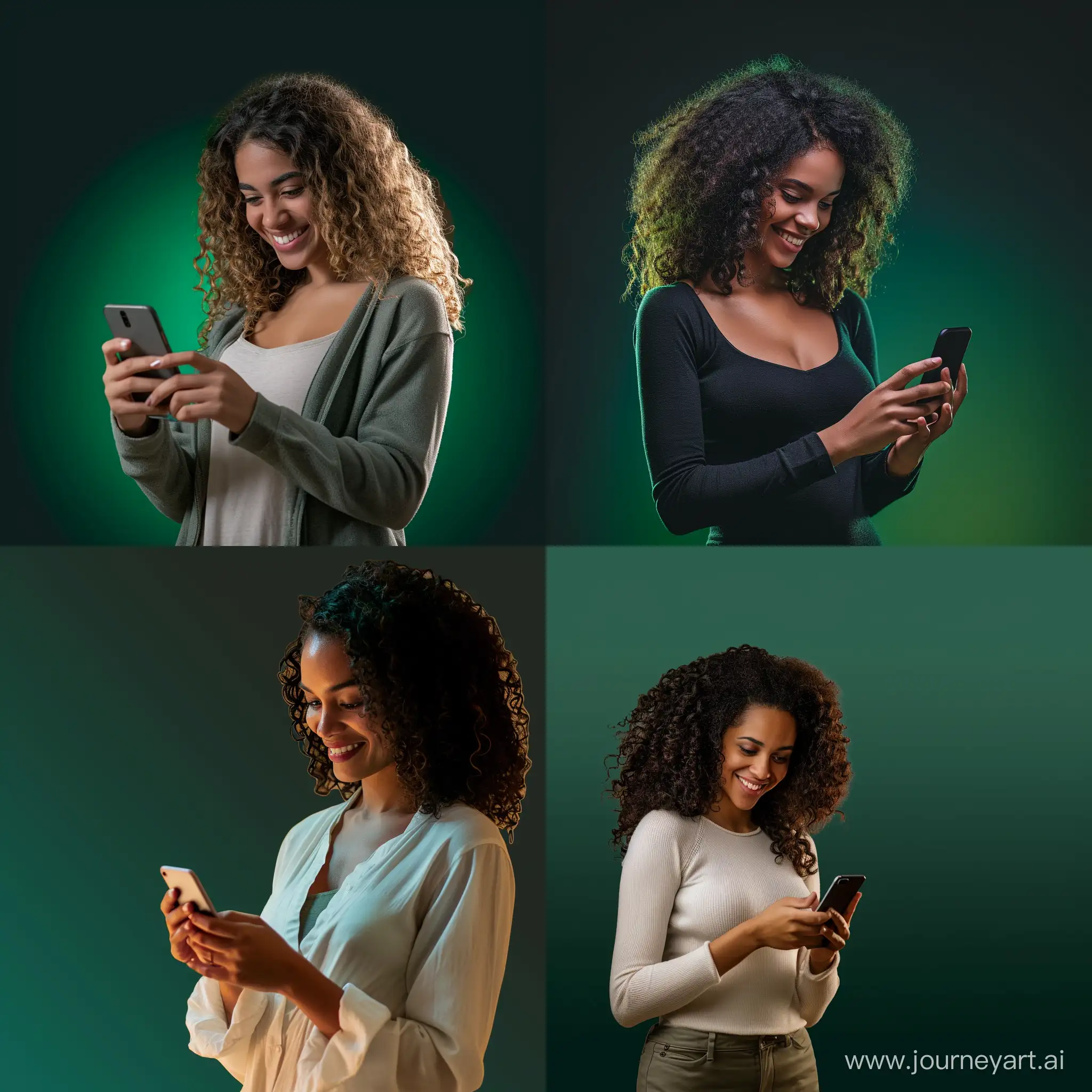 Joyful-Brazilian-Woman-Messaging-on-Smartphone-in-Natural-Light