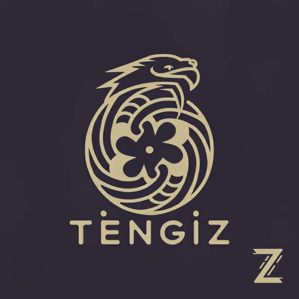 a logo design,with the text "Tengiz", main symbol:An oceanic theme and a dragonoid-snake like sea creature,Moderate,be used in Entertainment industry,clear background