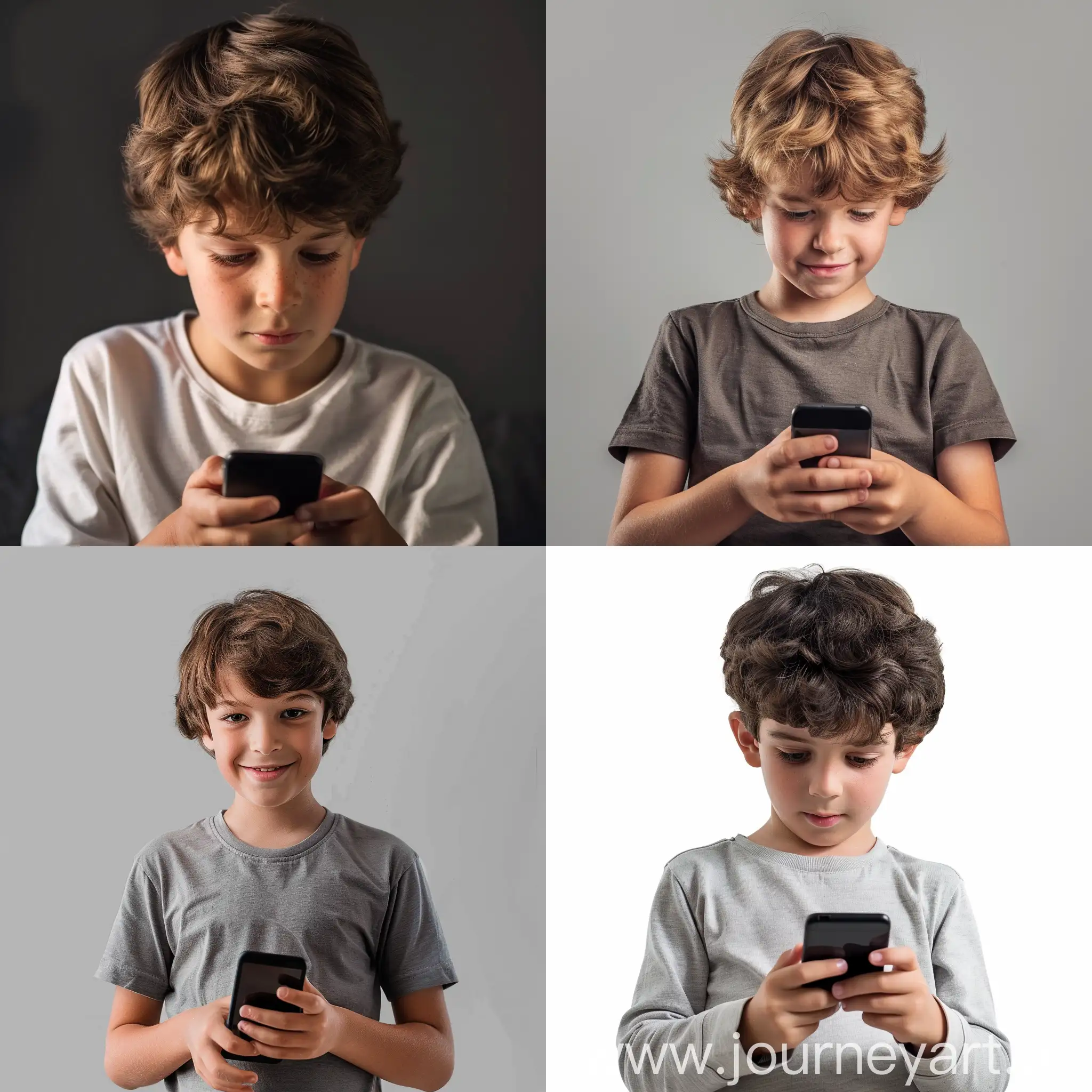 Young-Boy-Engrossed-with-Smartphone-Technology