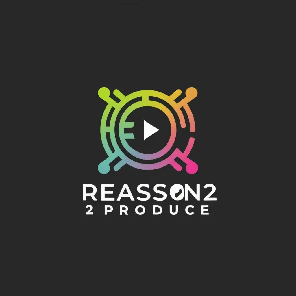logo, techno music, with the text "Reason2Produce", typography, be used in Entertainment industry