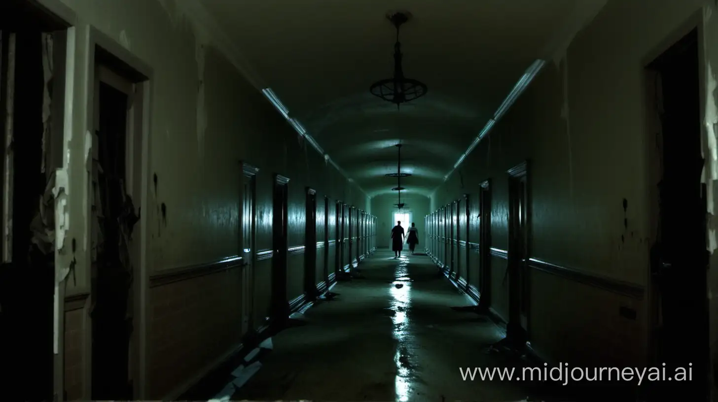 Eerie Scene in Abandoned Insane Asylum