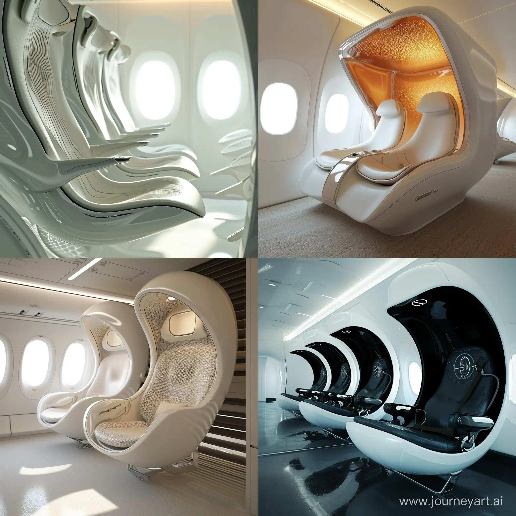 Futuristic plane seats