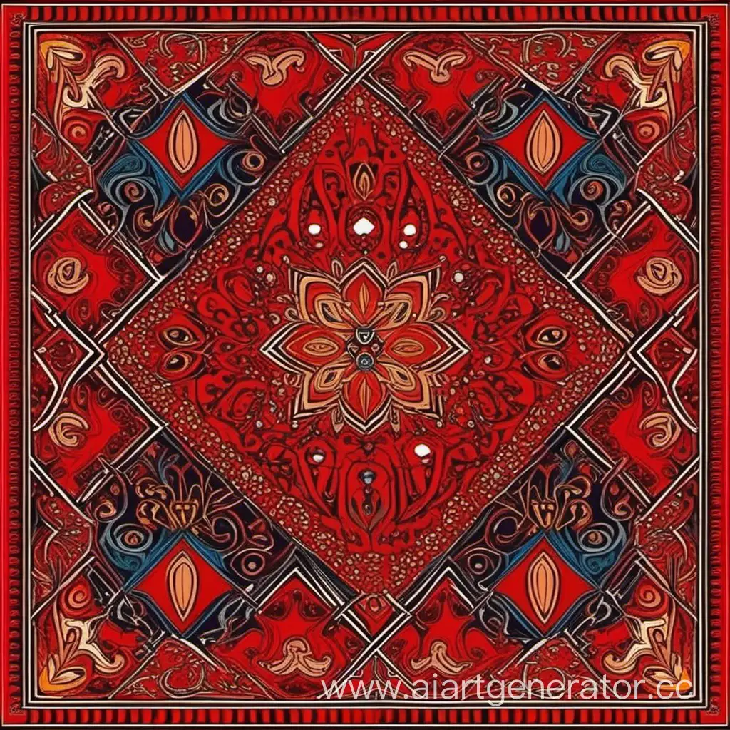 армянский узор, красного цвета 