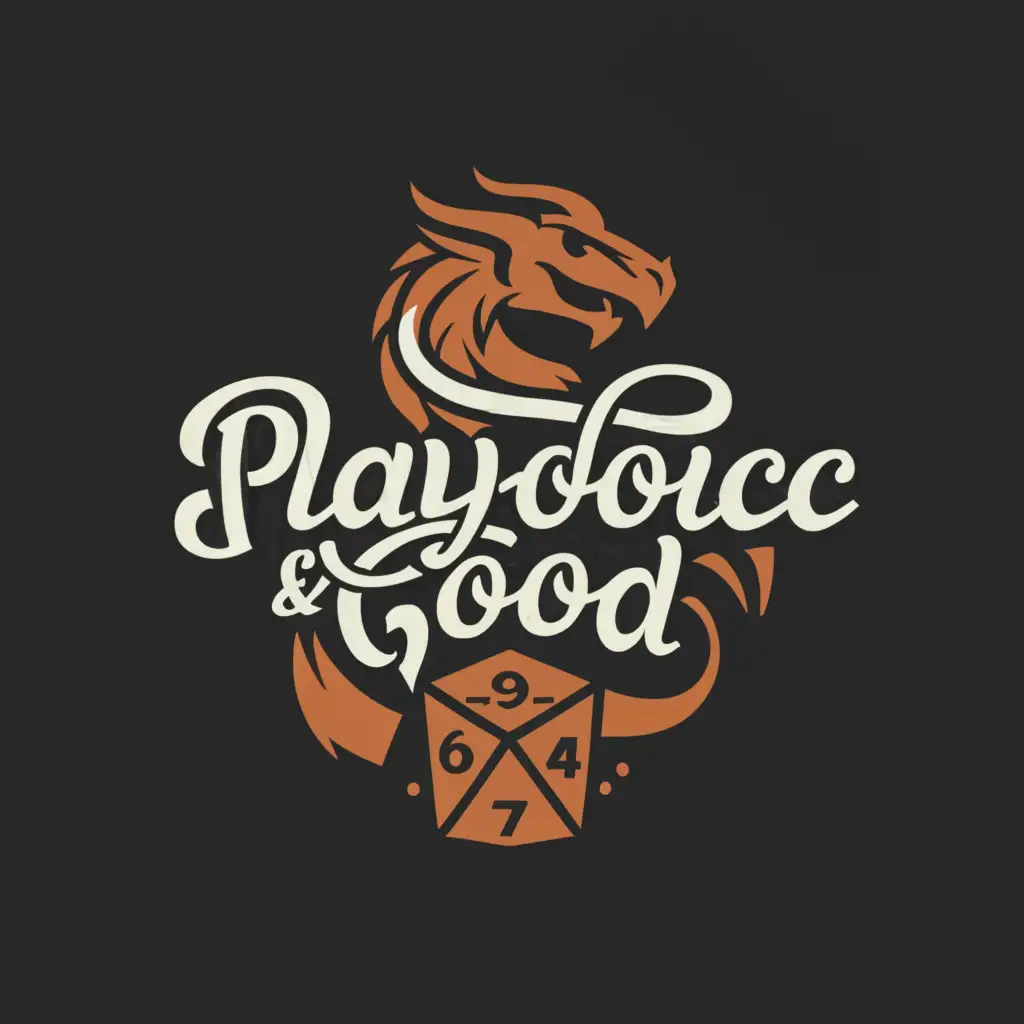 a logo design,with the text "Playotic Good", main symbol:D&D logo,Moderate,be used in Entertainment industry,clear background