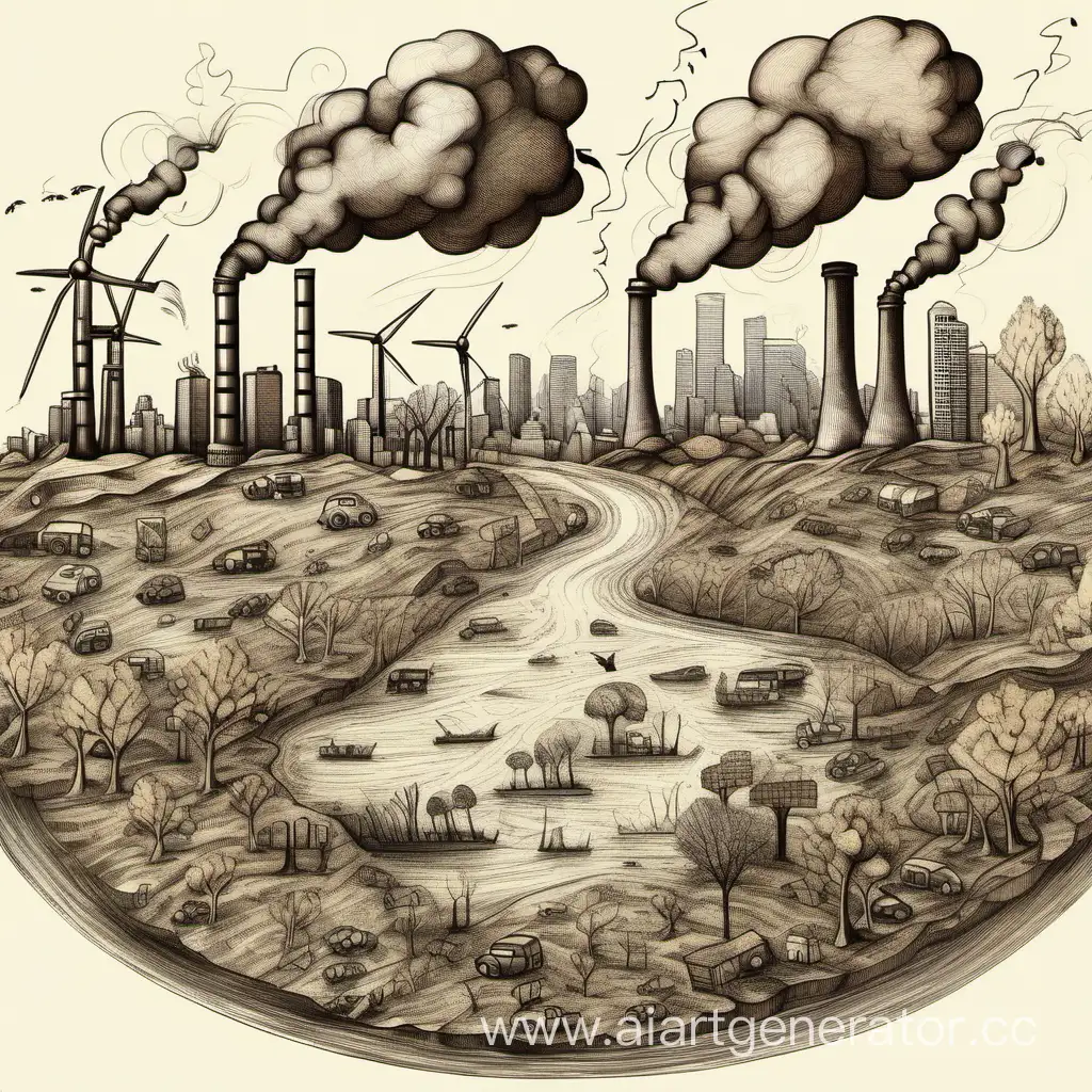 Рисунок на тему загрязнение окружающей среды