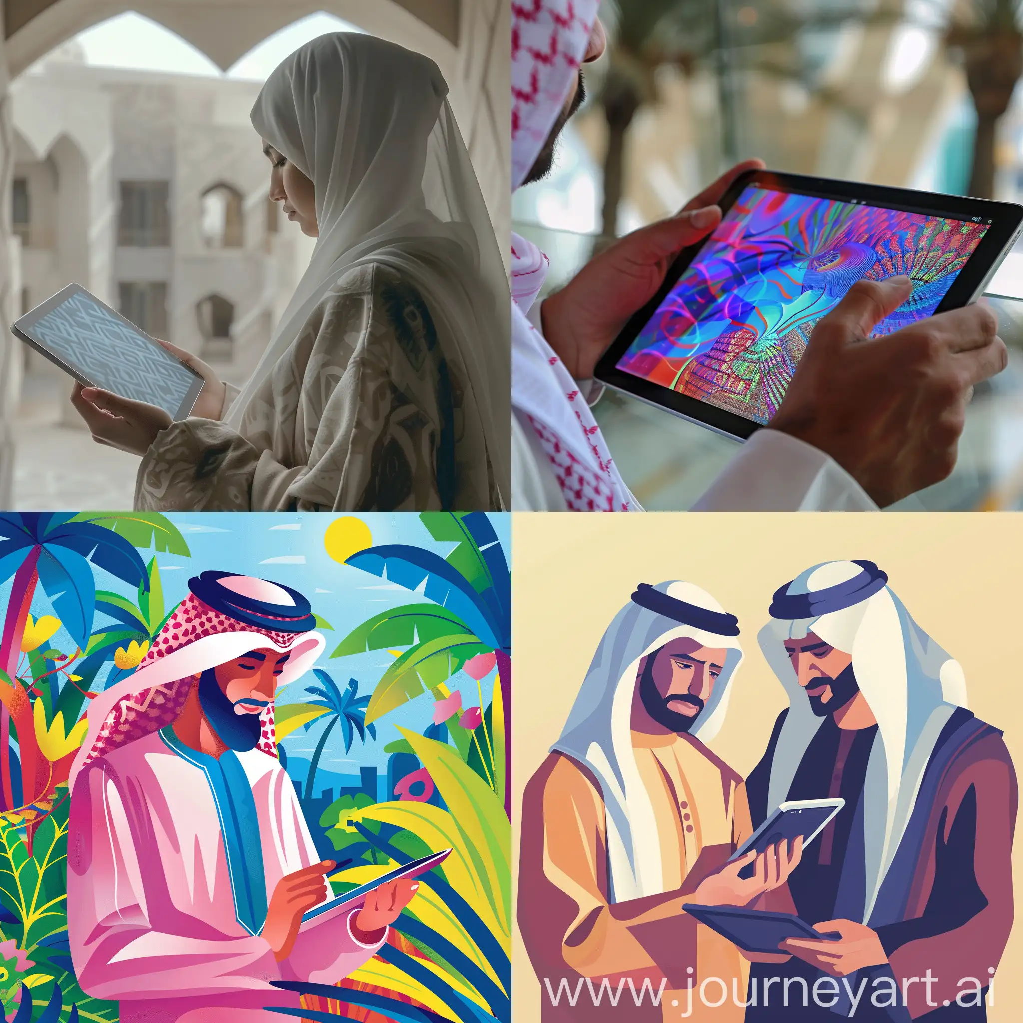 Digital creativity,tablet,Qatari society