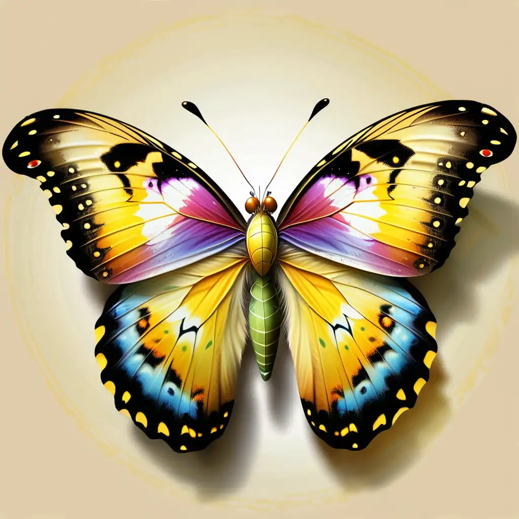 Vibrant Yellow Butterfly Symbolizing Love and Peace