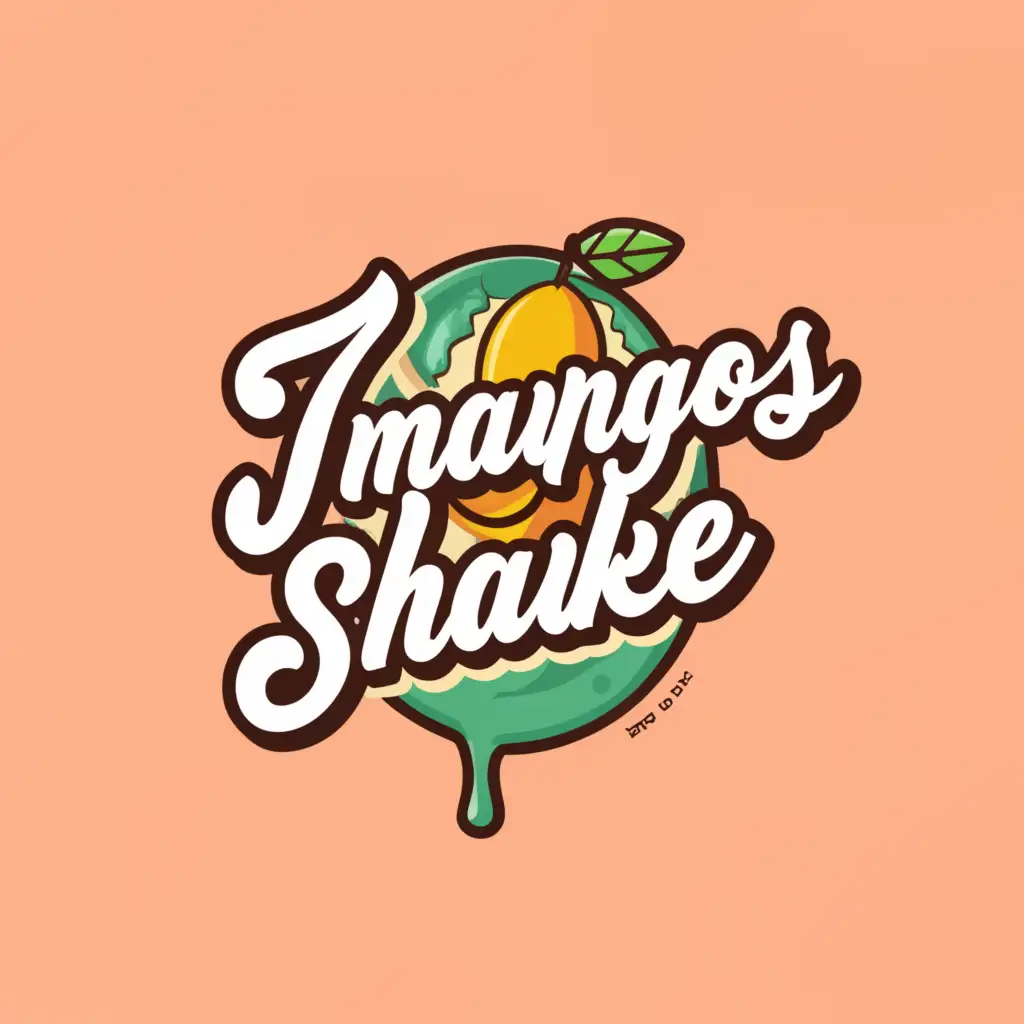 a logo design,with the text "7Mangoesshake", main symbol:Mango shake,Moderate,clear background