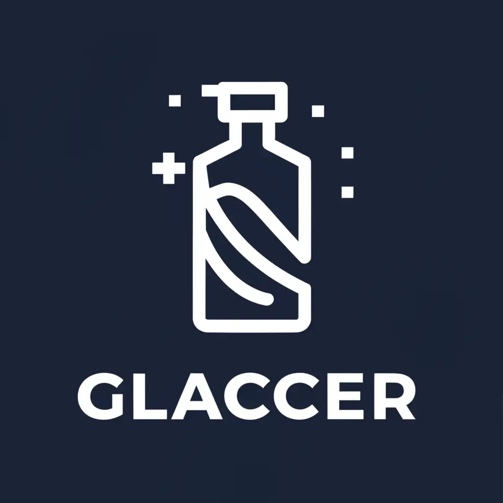 a logo design,with the text "Glacier", main symbol:Bottle Drinking Cold,Moderate,clear background