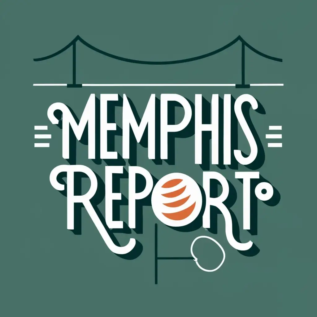 logo, Memphis Bridge, with the text "Memphis Report", typography
