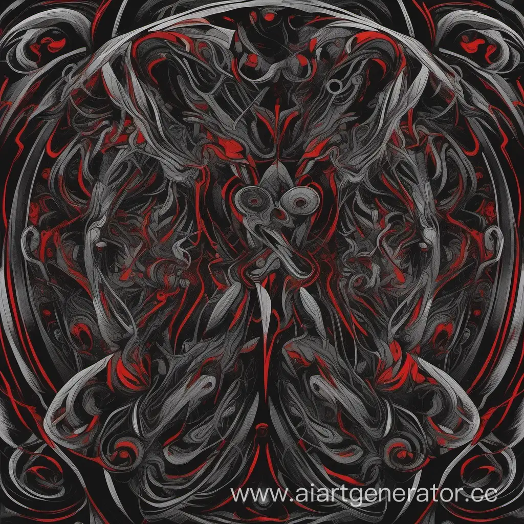 Abstract-Composition-in-Black-Red-and-Gray-Tones