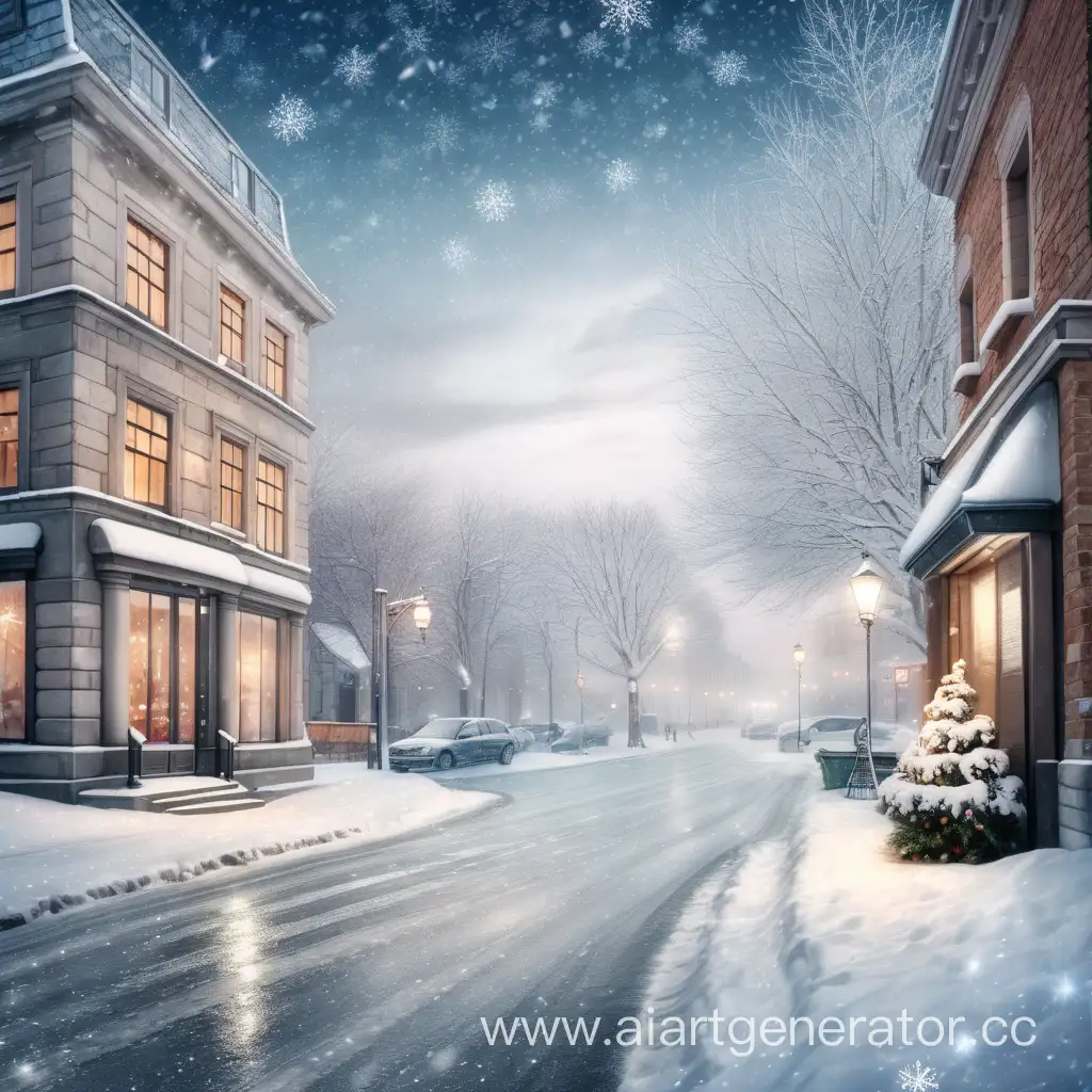зимний фон со снежинками, улица