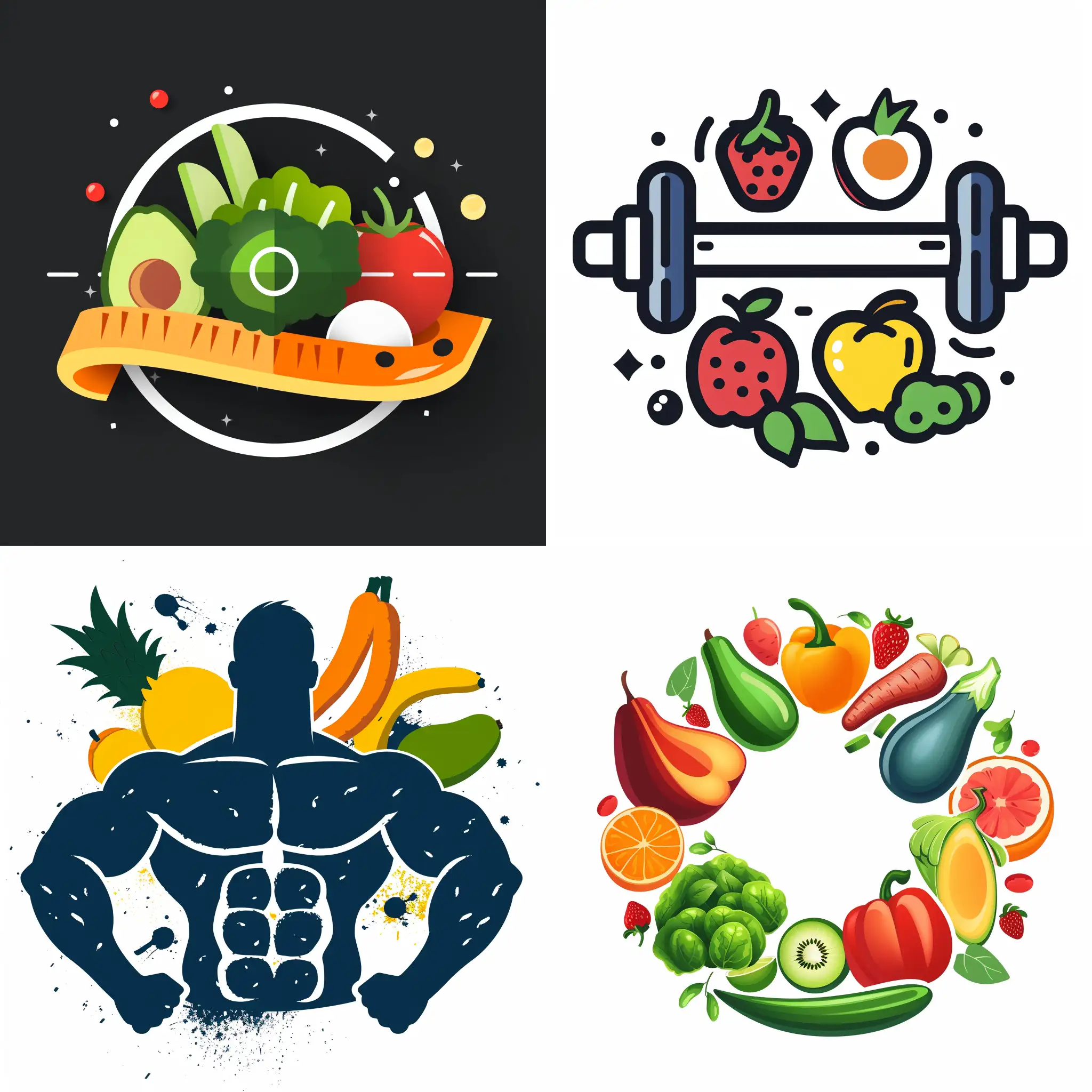 векторный логотип для сайта о фитнесе и здоровом питании