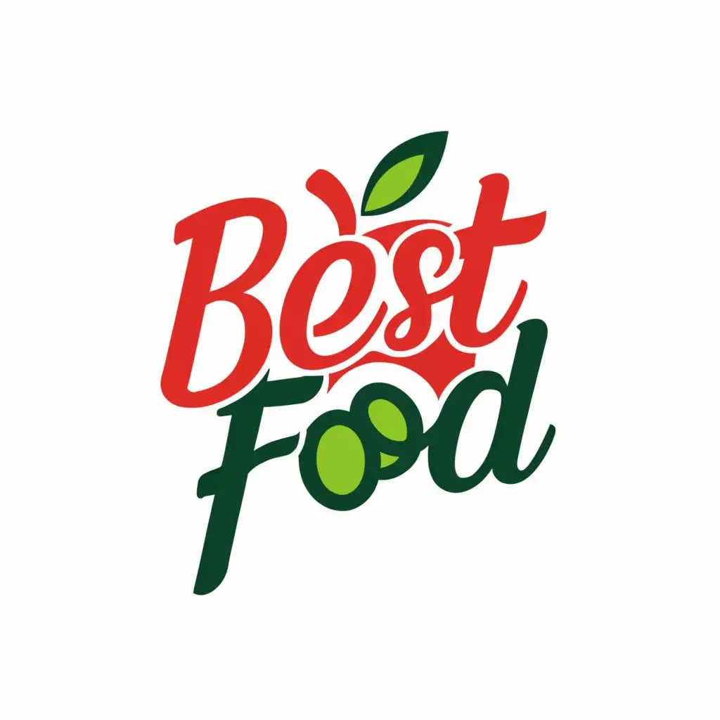 a logo design,with the text "BEST FOOD", main symbol:APPLE,Moderate,clear background