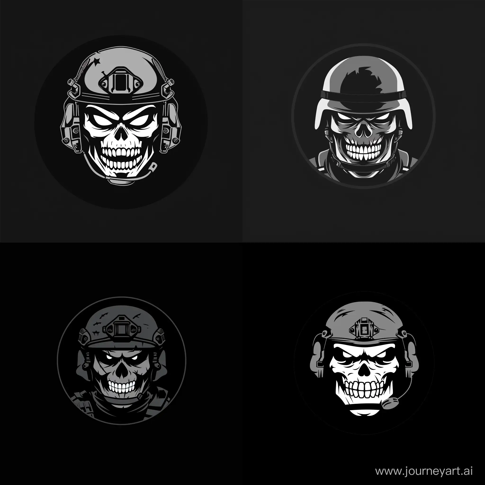 Modern-Military-Madness-Angry-Smile-and-Skull-Mask-on-Black-Background