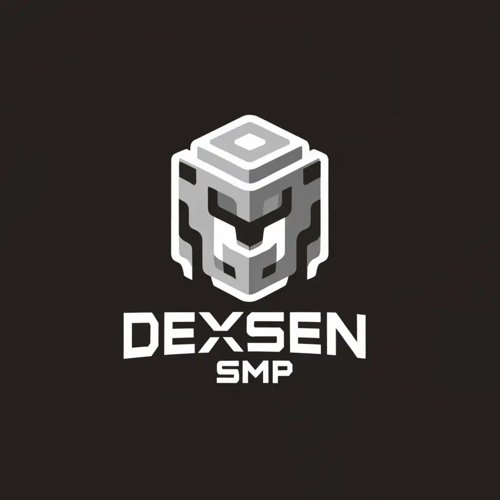 a logo design,with the text "Dexsen Smp", main symbol:Minecraft,Moderate,clear background