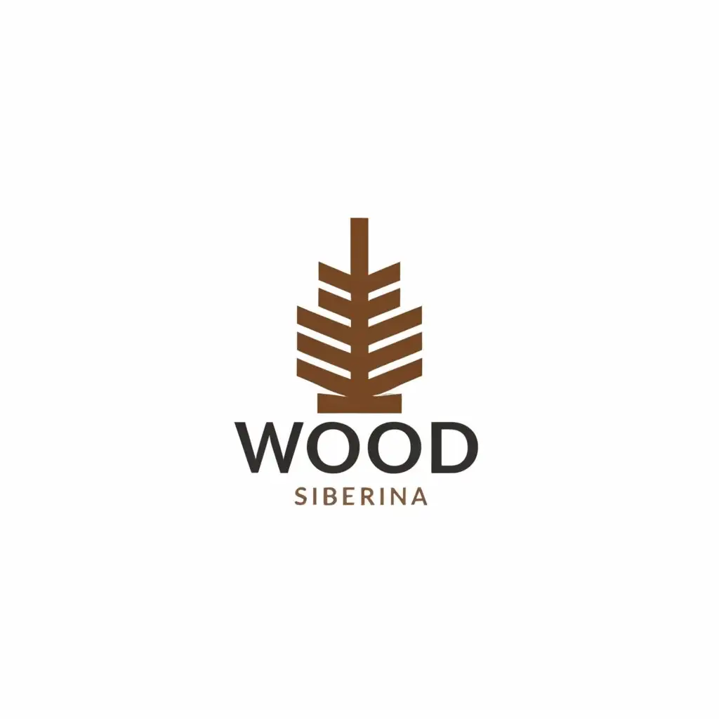 a logo design,with the text "Wood production in Siberia", main symbol:Siberian cedar,Minimalistic,clear background