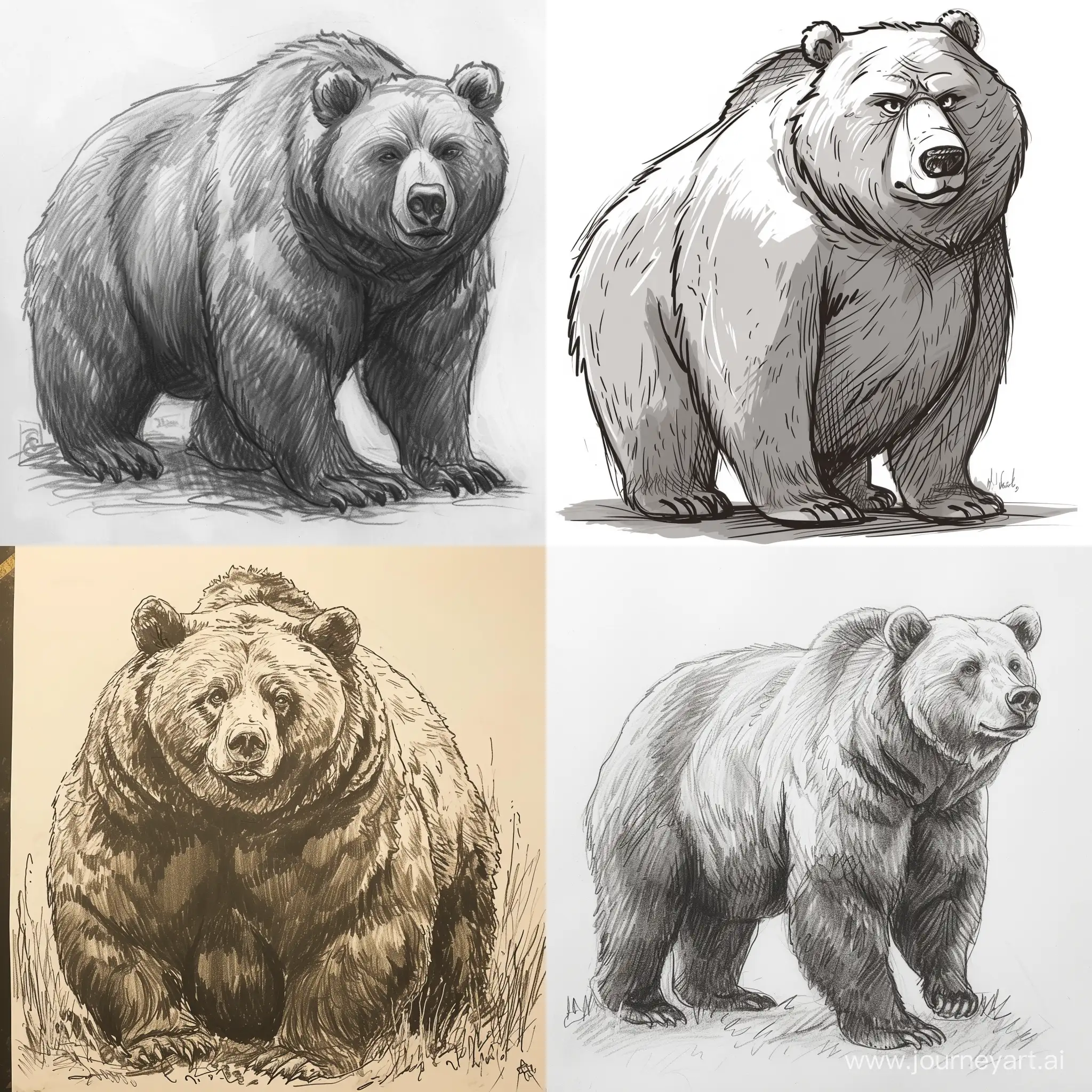 Нарисуй огромного медведя.