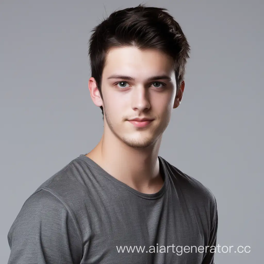 Young-Brunette-Man-with-Gray-Eyes-Standing-Tall