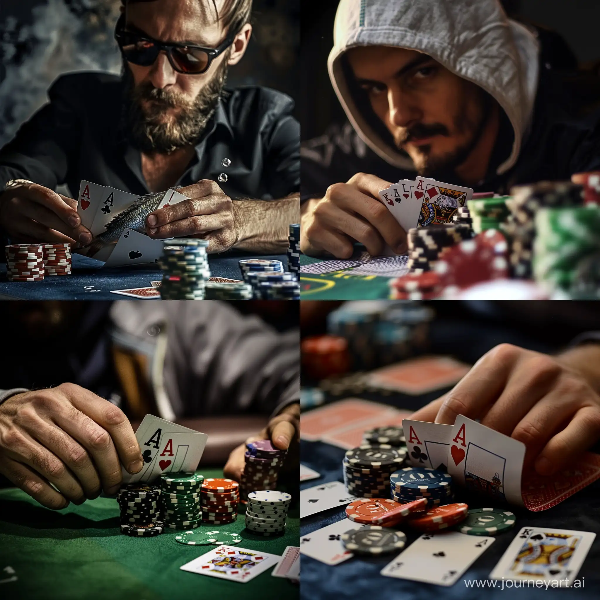 Strategic-Poker-Player-with-Chips-and-Aces-Fishing