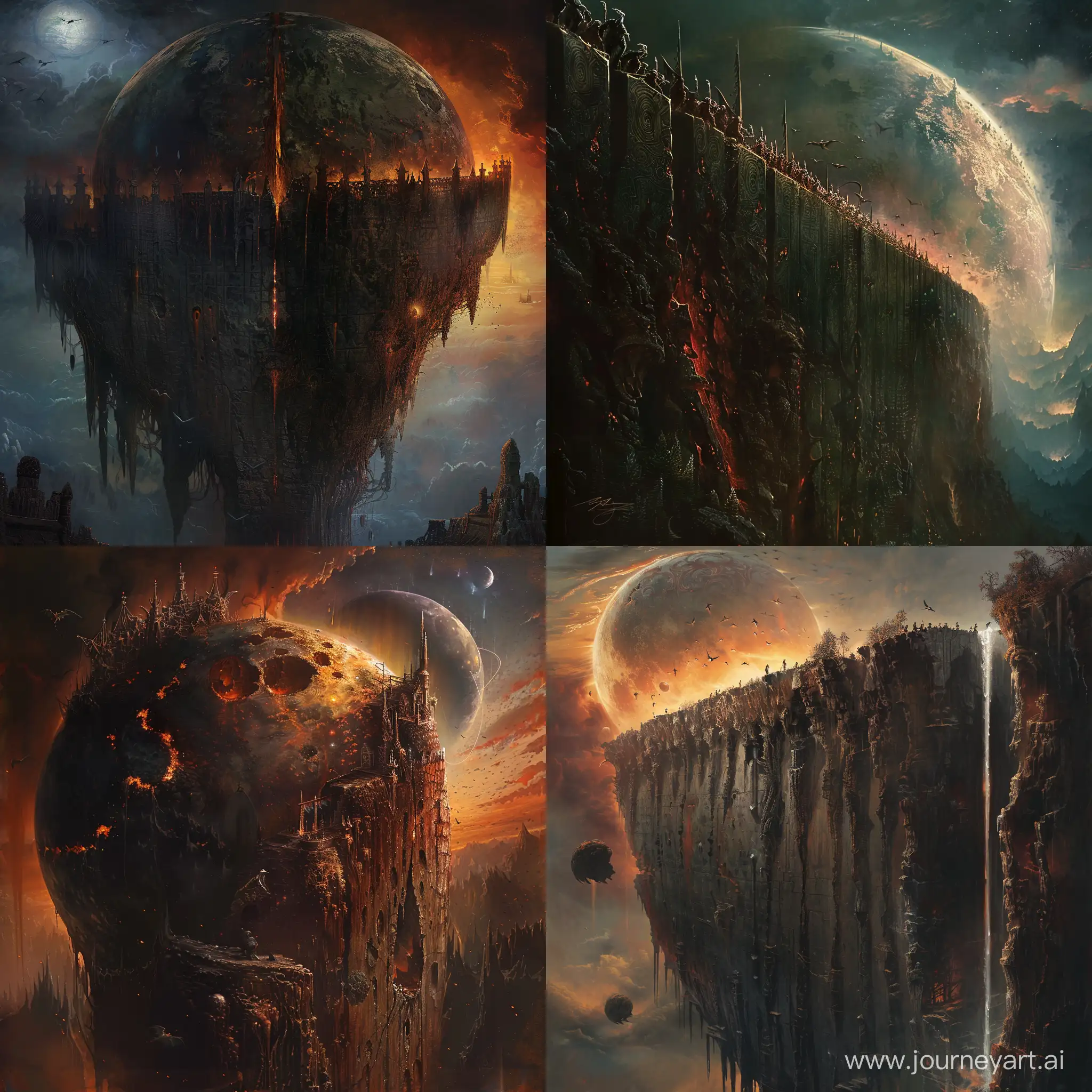 Fantasy-Planet-Split-by-Enormous-Wall-Demons-and-Elves-Realms