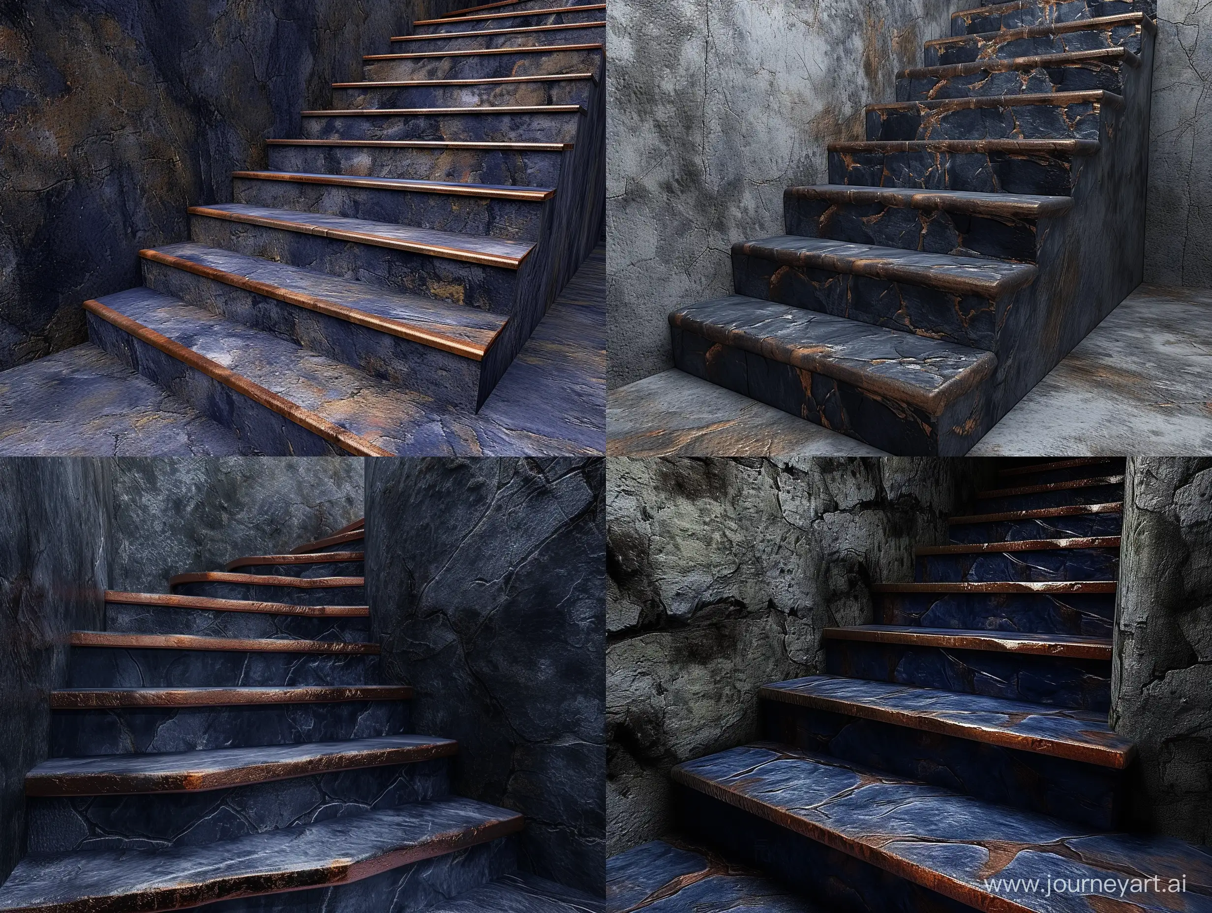 Realistic-Stone-Staircase-in-Dark-Blue-and-Copper-Majestic-Architectural-Design