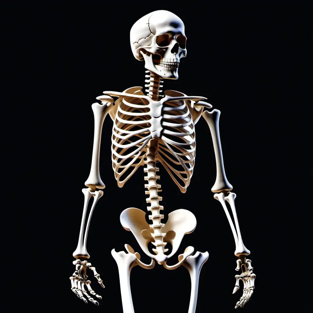 Detailed Human Skeleton Illustration with Anatomical Accuracy