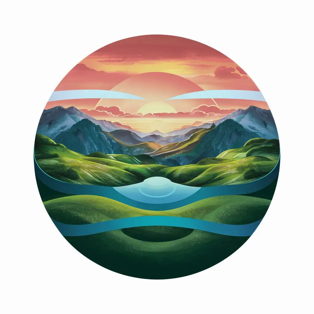This logo depicts a stunning and captivating natural landscape