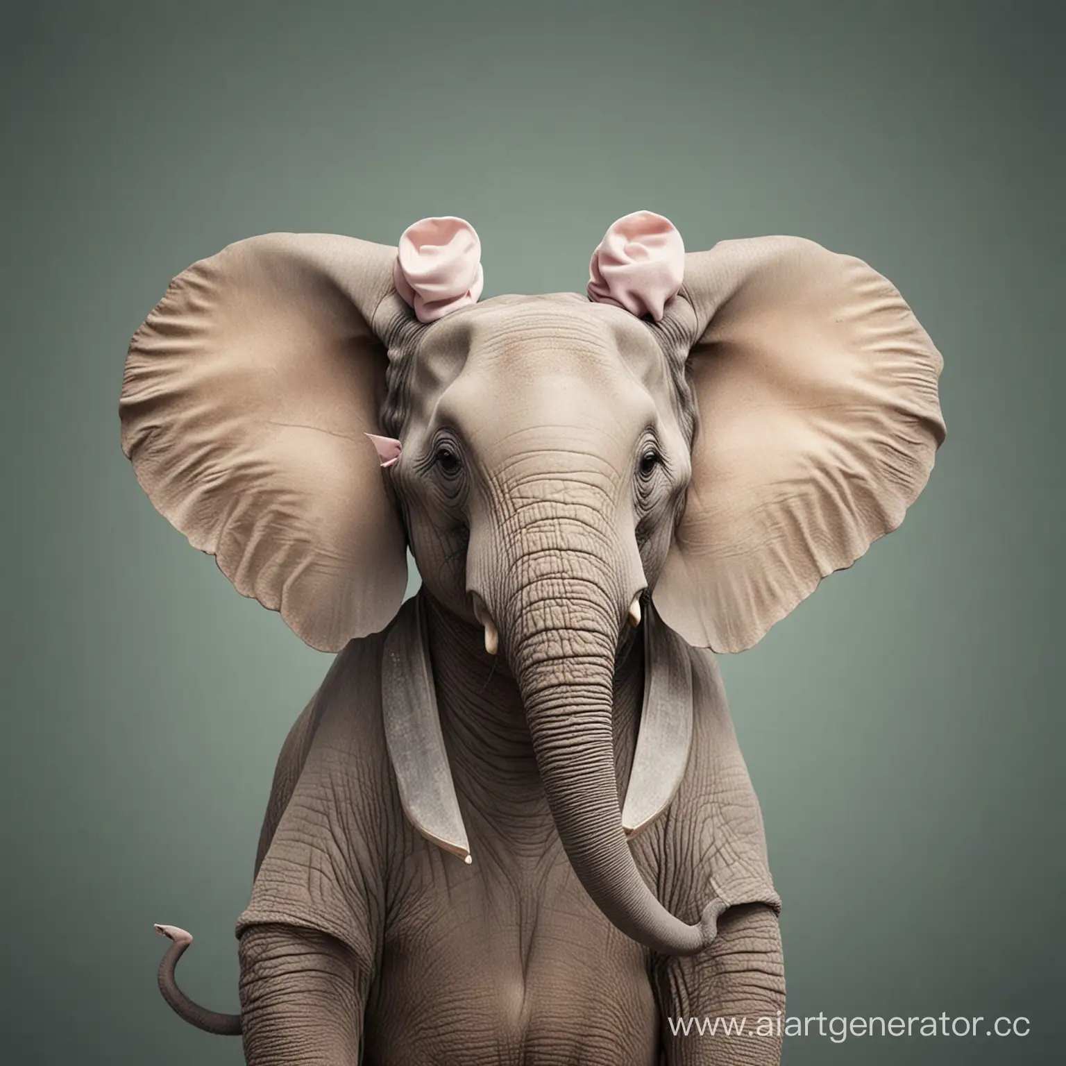 Adorable-Elephant-with-Mouse-Ears-in-Whimsical-Forest-Scene