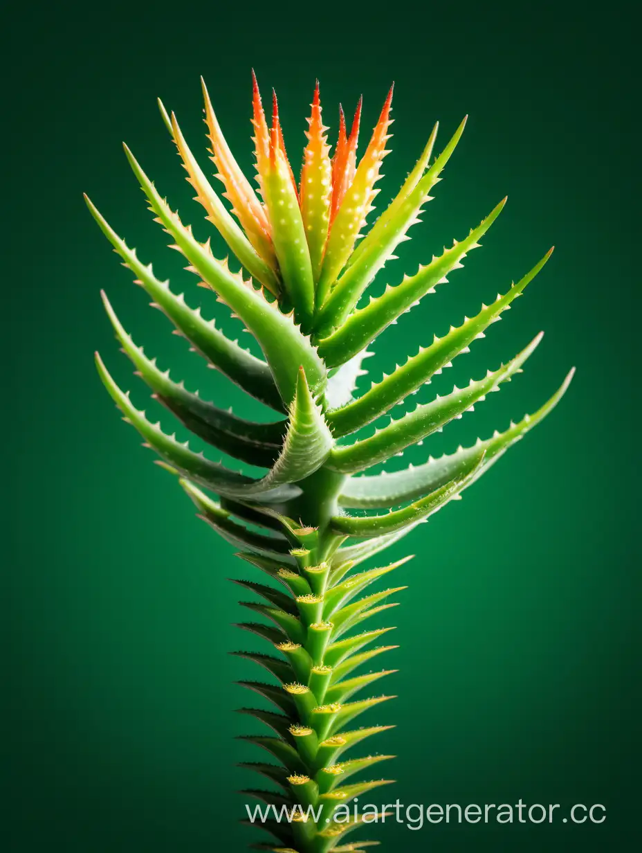 Aloe Succotrina flower 8k on green color background