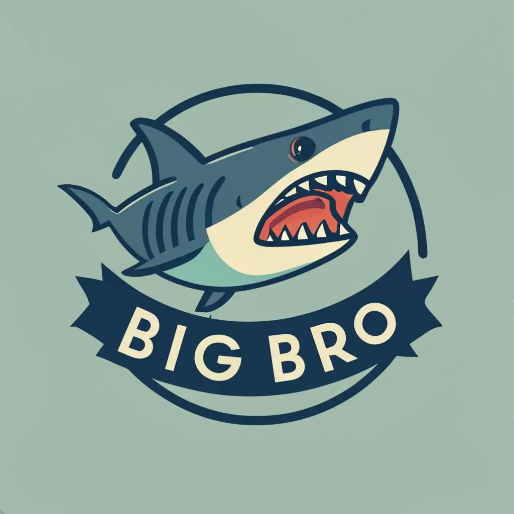 LOGO-Design-For-Big-Bro-Striking-Shark-Imagery-with-Typography-for-Animals-Pets-Industry