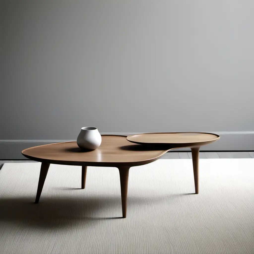 Modern Organic Shapes Coffee Table in Scandinavian Style