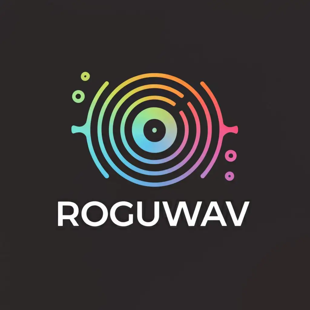 a logo design,with the text "ROGUEWAV", main symbol:Vinyl Record,Moderate,be used in Entertainment industry,clear background