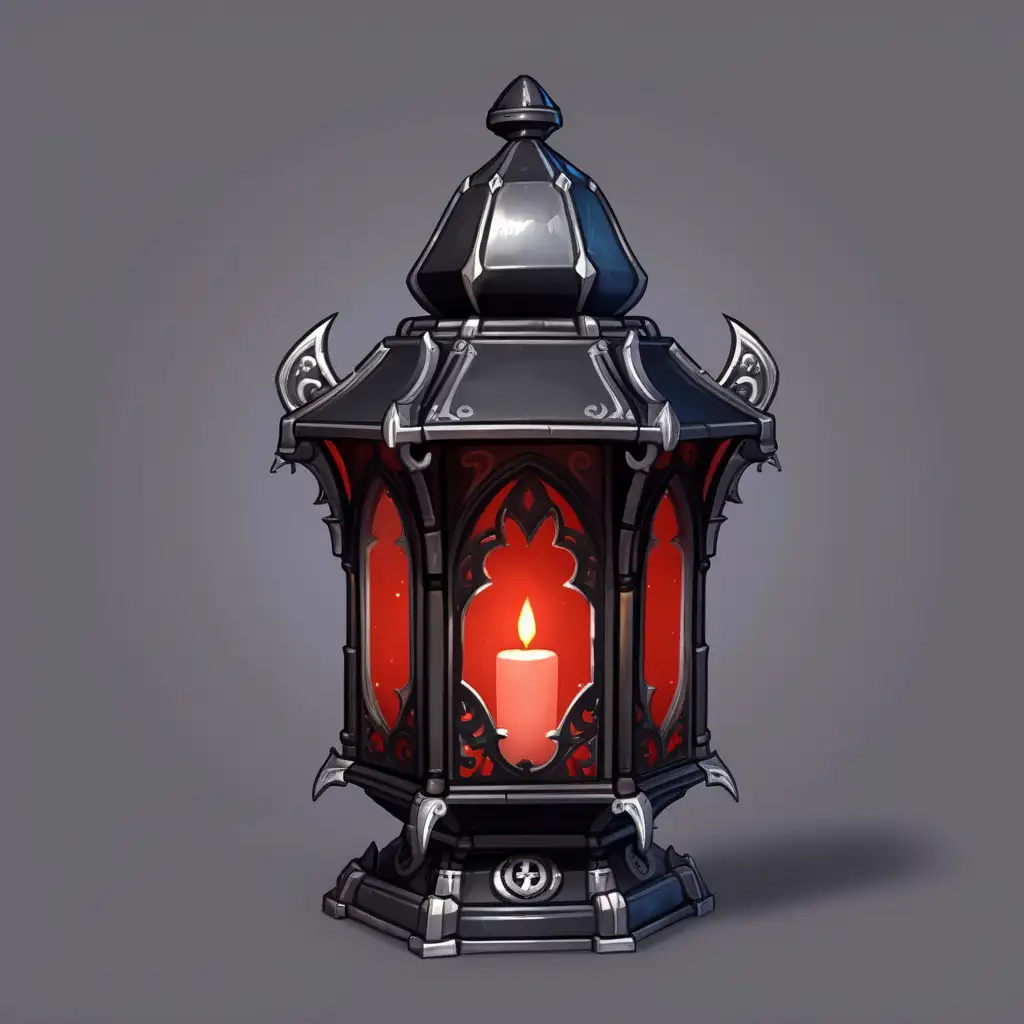 gothic lantern in the style of mobile game