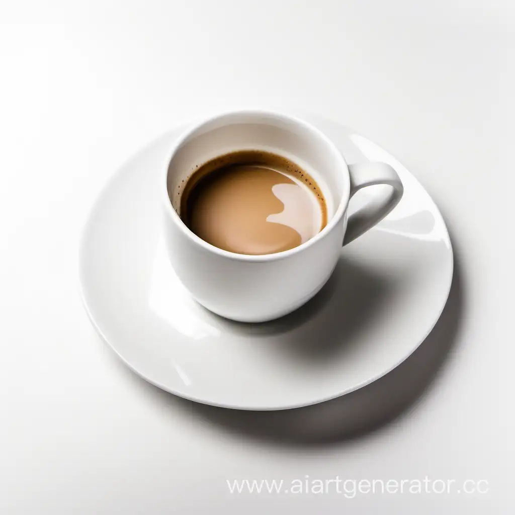 пустая фарфоровая кофейная чашка на белом фоне
