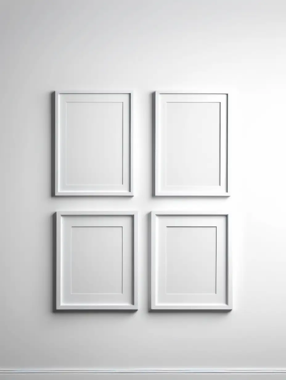 Mockup of Two Portrait Frames on White Background