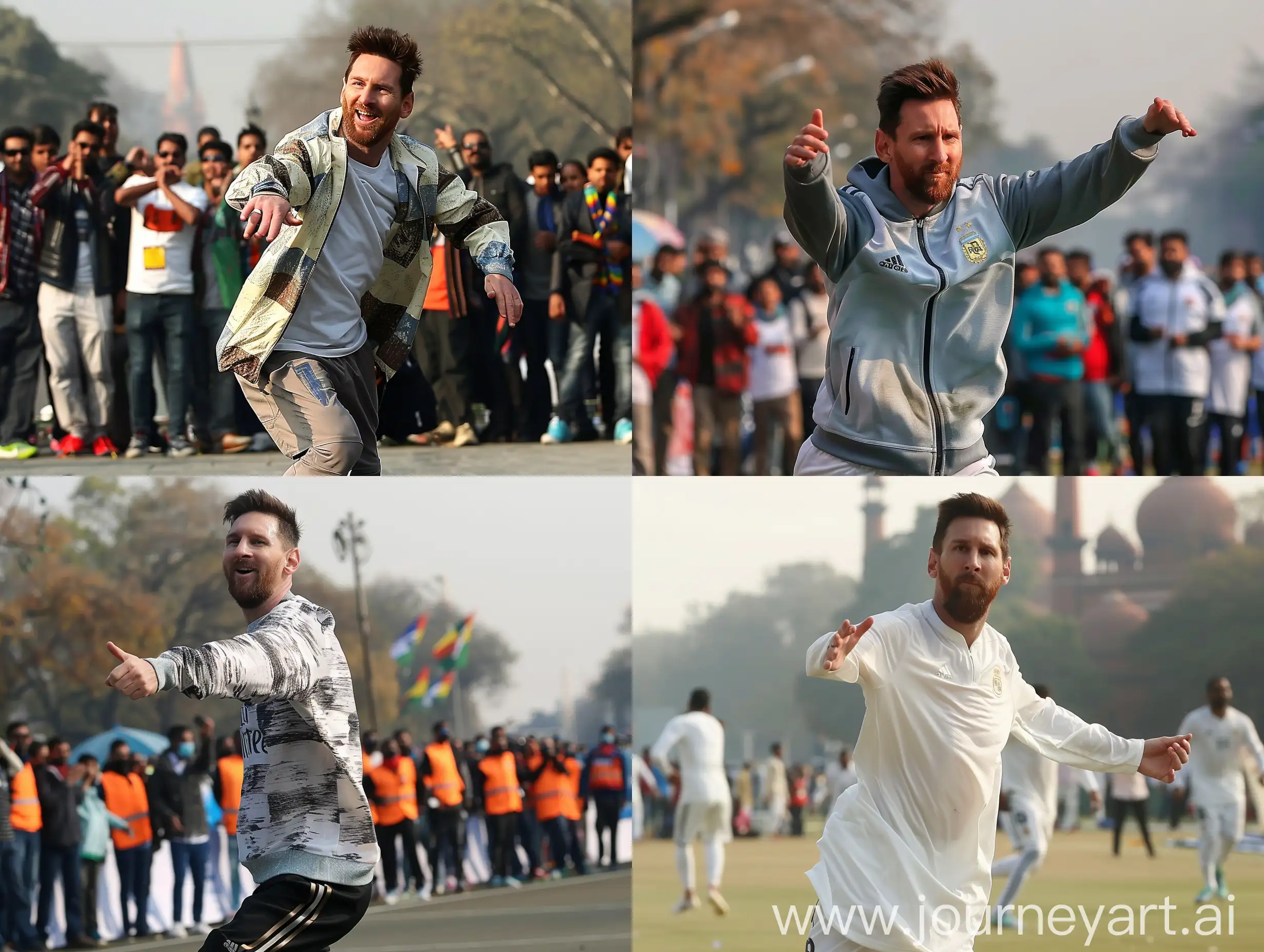Lionel Messi dancing in New delhi