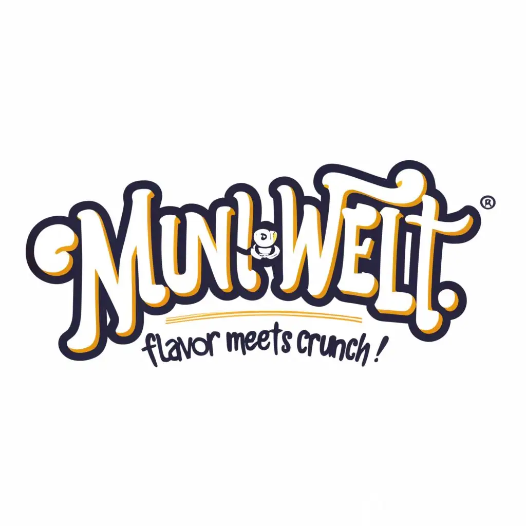 logo, Where Flavor Meets Crunch!, with the text "munchwelt", typography