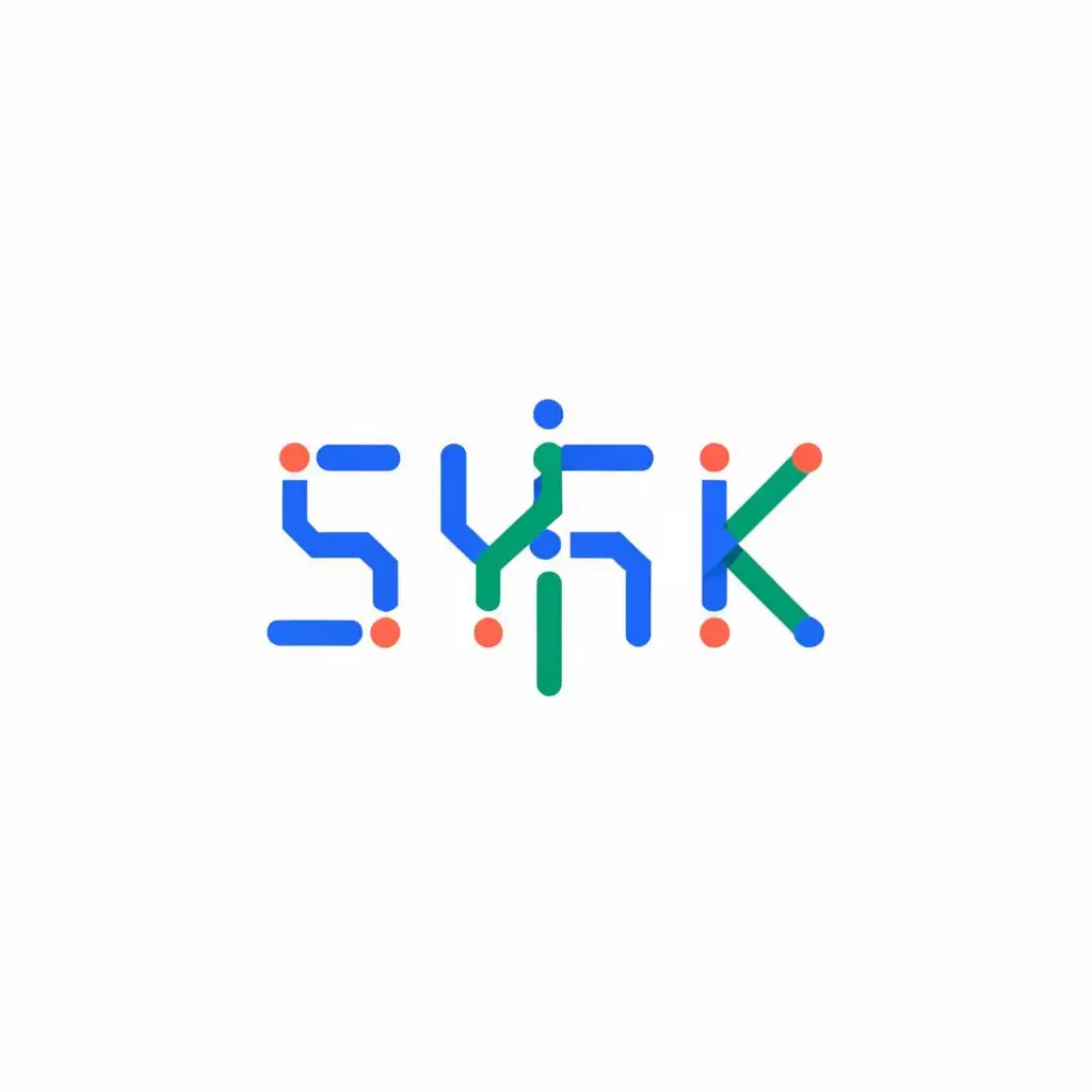 a logo design,with the text "SYSK", main symbol:geometric shape,Moderate,be used in Technology industry,clear background