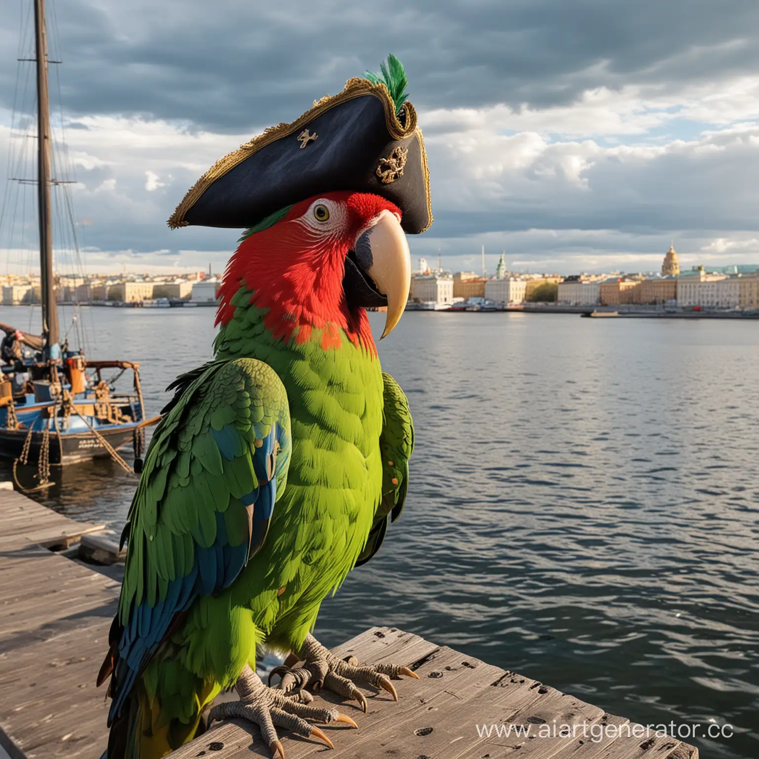 Guarding-Pirate-Parrot-at-the-Chaotic-Northern-Bay-of-Saint-Petersburg