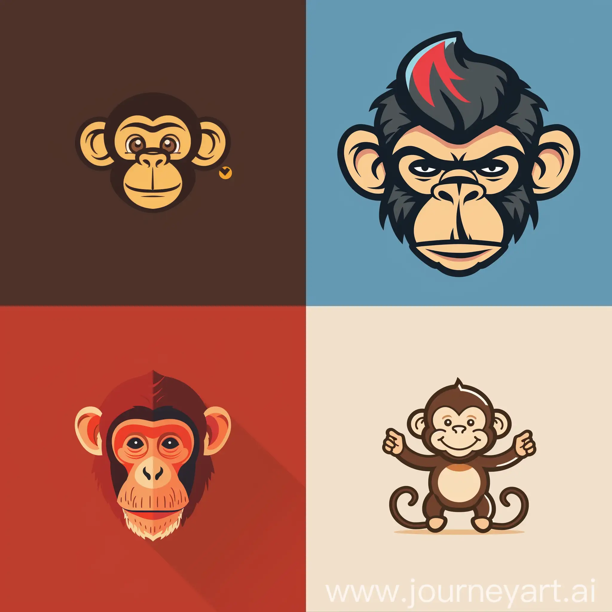 Monkey, illustrative brand logo, icon