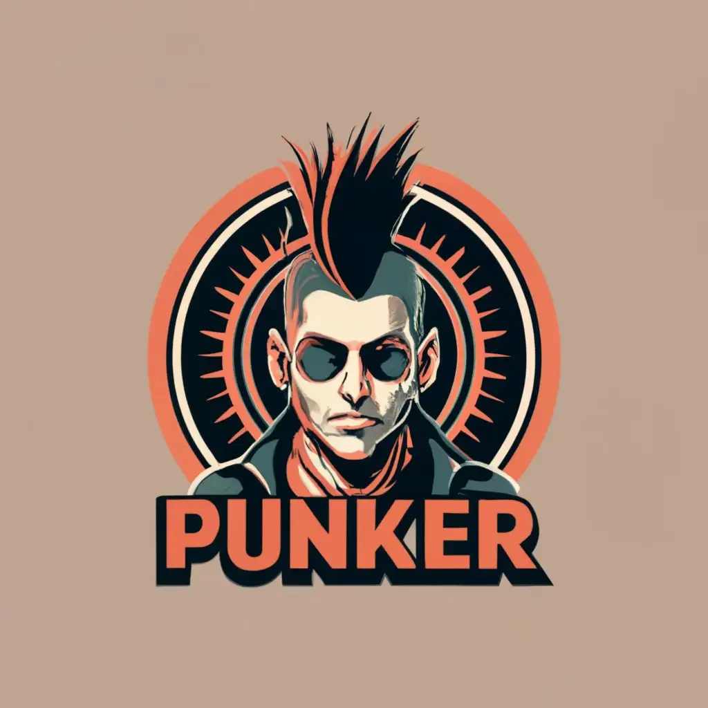 logo, matrixpunk, with the text "PUNKER", typography, be used in Internet industry
