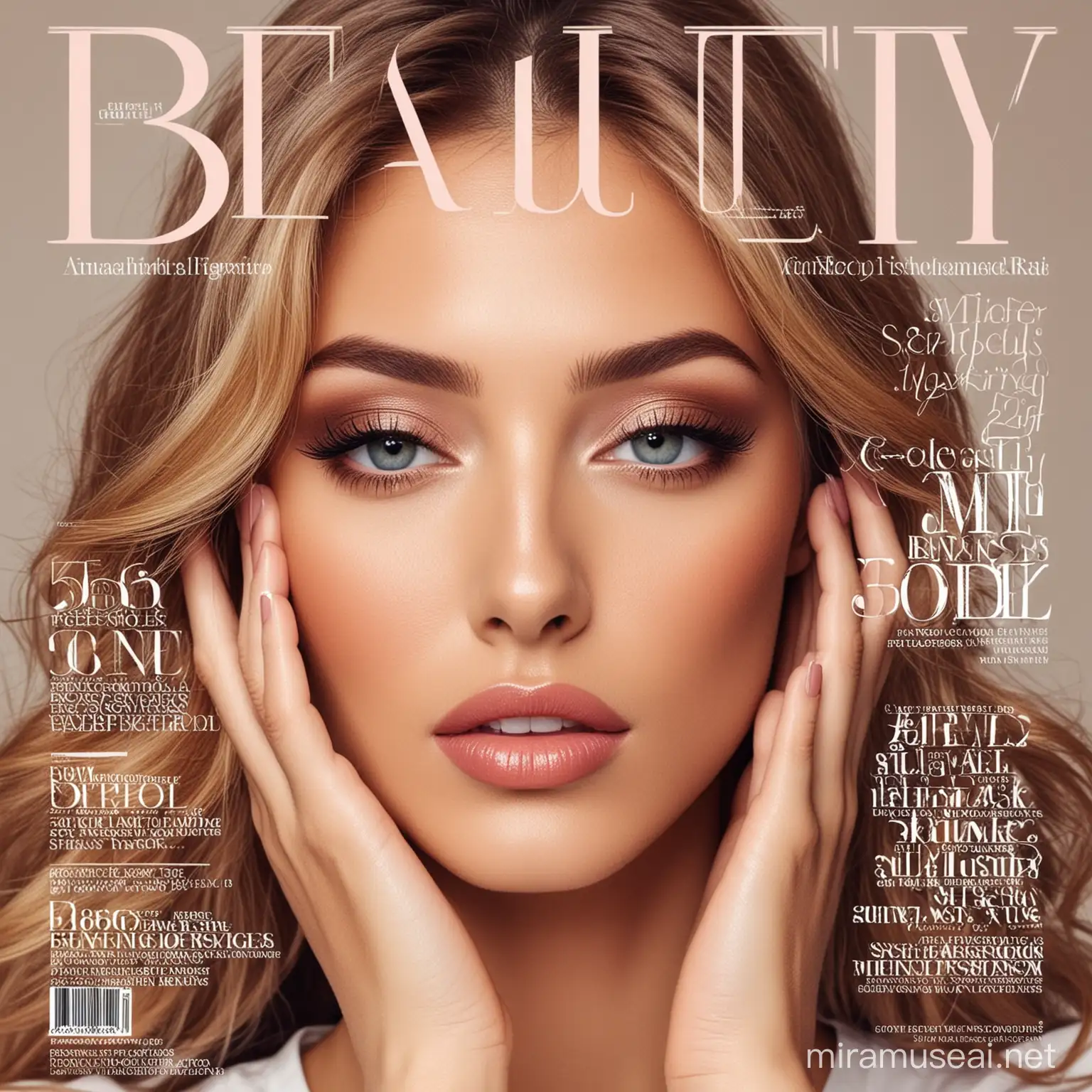 Glamorous Beauty Magazine Cover Featuring Radiant Model