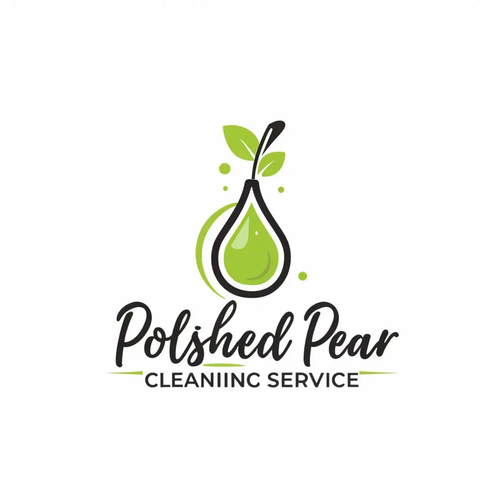 a logo design,with the text "Polished Pear Cleaning Service", main symbol:Pear,Moderate,be used in Home Family industry,clear background