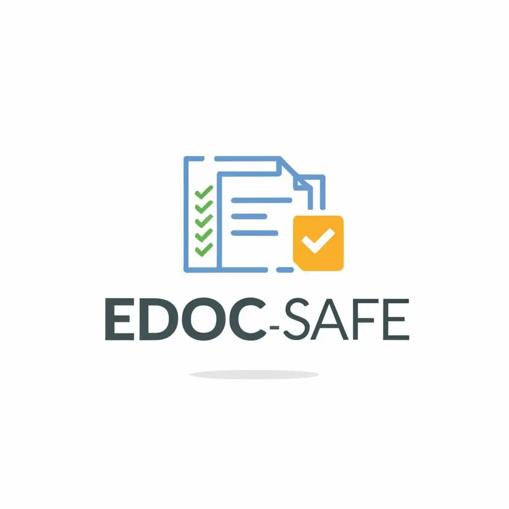 logo, documents , Data , Administration, with the text "EDoc_Safe", typography, be used in Finance industry