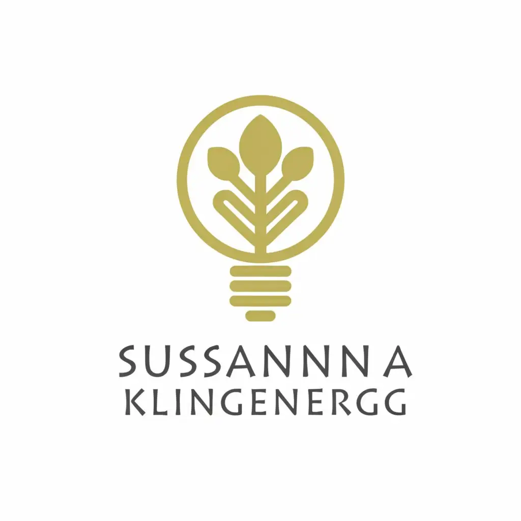 a logo design,with the text Susanna Klingenberg, main symbol:plant in a lightbulb,Minimalistic,clear background