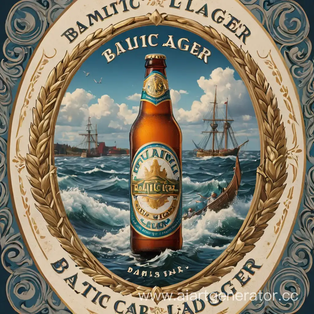 Refreshing-Baltic-Lager-Beer-Label-Design-with-Nautical-Theme